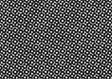 Üzerinde noktalar ve daireler olan beyaz ve siyah baskı tarzında soyut noktalı yarım ton arkaplan, kartvizit, poster, reklam için tek renkli arkaplan