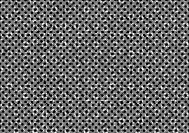 Üzerinde noktalar ve daireler olan beyaz ve siyah baskı tarzında soyut noktalı yarım ton arkaplan, kartvizit, poster, reklam için tek renkli arkaplan