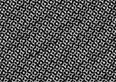 Üzerinde noktalar ve daireler olan beyaz ve siyah baskı tarzında soyut noktalı yarım ton arkaplan, kartvizit, poster, reklam için tek renkli arkaplan