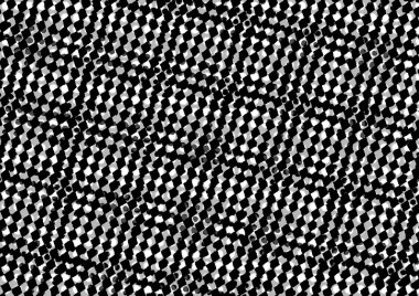 Üzerinde noktalar ve daireler olan beyaz ve siyah baskı tarzında soyut noktalı yarım ton arkaplan, kartvizit, poster, reklam için tek renkli arkaplan