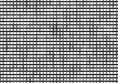 Üzerinde noktalar ve daireler olan beyaz ve siyah baskı tarzında soyut noktalı yarım ton arkaplan, kartvizit, poster, reklam için tek renkli arkaplan