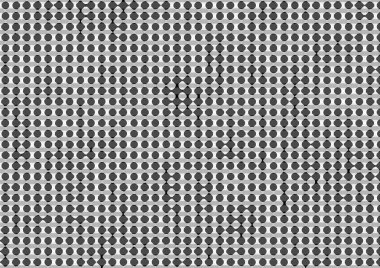 Üzerinde noktalar ve daireler olan beyaz ve siyah baskı tarzında soyut noktalı yarım ton arkaplan, kartvizit, poster, reklam için tek renkli arkaplan