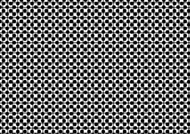 Üzerinde noktalar ve daireler olan beyaz ve siyah baskı tarzında soyut noktalı yarım ton arkaplan, kartvizit, poster, reklam için tek renkli arkaplan