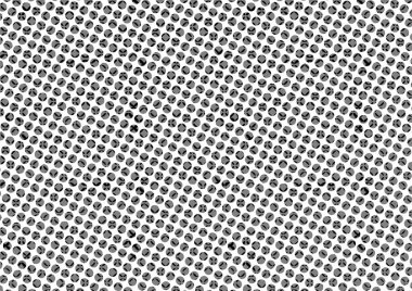 Üzerinde noktalar ve daireler olan beyaz ve siyah baskı tarzında soyut noktalı yarım ton arkaplan, kartvizit, poster, reklam için tek renkli arkaplan