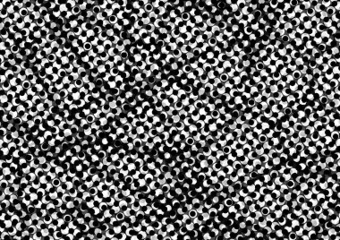 Üzerinde noktalar ve daireler olan beyaz ve siyah baskı tarzında soyut noktalı yarım ton arkaplan, kartvizit, poster, reklam için tek renkli arkaplan