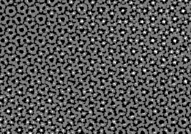 Üzerinde noktalar ve daireler olan beyaz ve siyah baskı tarzında soyut noktalı yarım ton arkaplan, kartvizit, poster, reklam için tek renkli arkaplan