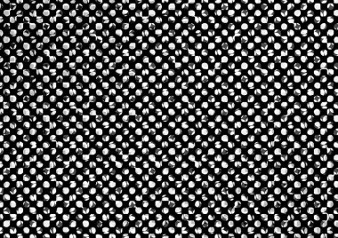 Üzerinde noktalar ve daireler olan beyaz ve siyah baskı tarzında soyut noktalı yarım ton arkaplan, kartvizit, poster, reklam için tek renkli arkaplan