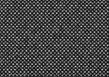 Üzerinde noktalar ve daireler olan beyaz ve siyah baskı tarzında soyut noktalı yarım ton arkaplan, kartvizit, poster, reklam için tek renkli arkaplan