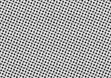 Üzerinde noktalar ve daireler olan beyaz ve siyah baskı tarzında soyut noktalı yarım ton arkaplan, kartvizit, poster, reklam için tek renkli arkaplan