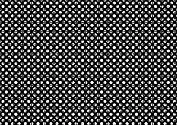 Üzerinde noktalar ve daireler olan beyaz ve siyah baskı tarzında soyut noktalı yarım ton arkaplan, kartvizit, poster, reklam için tek renkli arkaplan