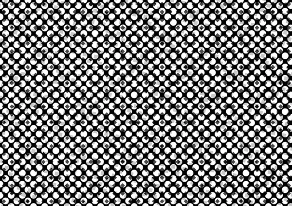 Üzerinde noktalar ve daireler olan beyaz ve siyah baskı tarzında soyut noktalı yarım ton arkaplan, kartvizit, poster, reklam için tek renkli arkaplan