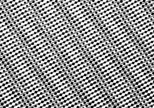 Üzerinde noktalar ve daireler olan beyaz ve siyah baskı tarzında soyut noktalı yarım ton arkaplan, kartvizit, poster, reklam için tek renkli arkaplan