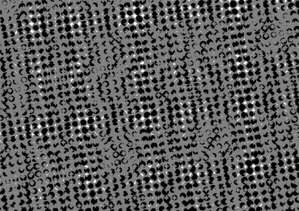 Üzerinde noktalar ve daireler olan beyaz ve siyah baskı tarzında soyut noktalı yarım ton arkaplan, kartvizit, poster, reklam için tek renkli arkaplan