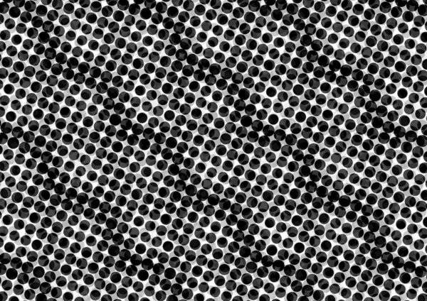 Üzerinde noktalar ve daireler olan beyaz ve siyah baskı tarzında soyut noktalı yarım ton arkaplan, kartvizit, poster, reklam için tek renkli arkaplan