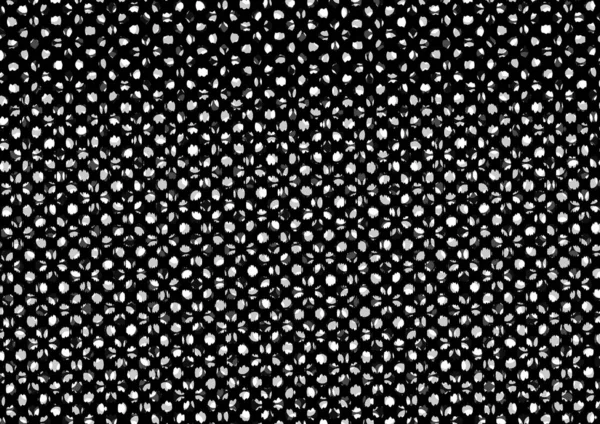 Üzerinde noktalar ve daireler olan beyaz ve siyah baskı tarzında soyut noktalı yarım ton arkaplan, kartvizit, poster, reklam için tek renkli arkaplan