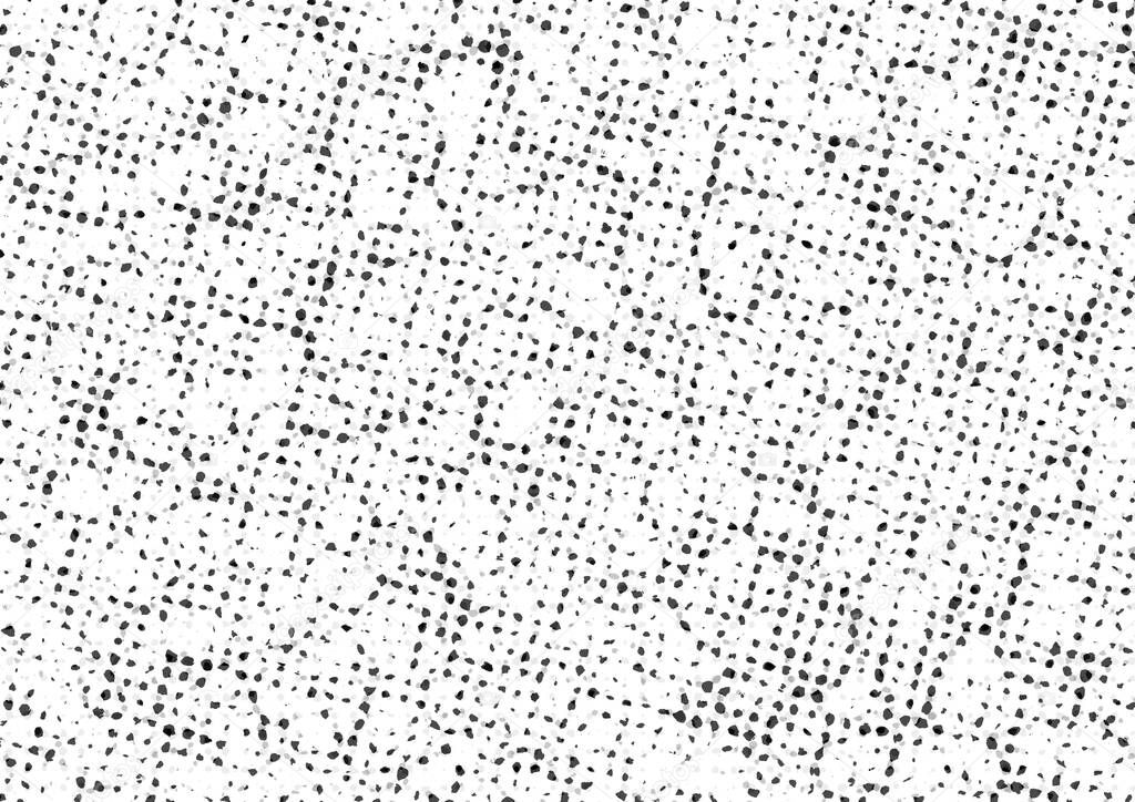 Abstract dotted halftone backdrop in white and black tones in newsprint printing style with dots and circles, monochrome background for business card, poster, advertising