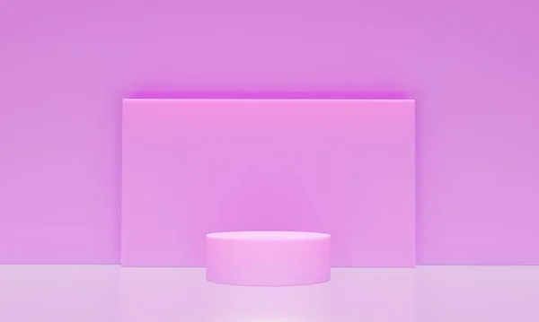 Scéna Pódiem Pro Modelovou Prezentaci Světle Růžové Barvě Minimalistický Styl — Stock fotografie
