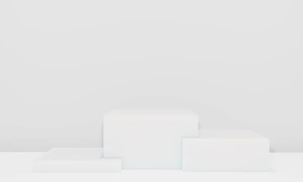 Gri renkli sunum için podyum ve kopyalama alanı ile minimalist tarzda sunum için sahne, 3d soyut arkaplan tasarımı