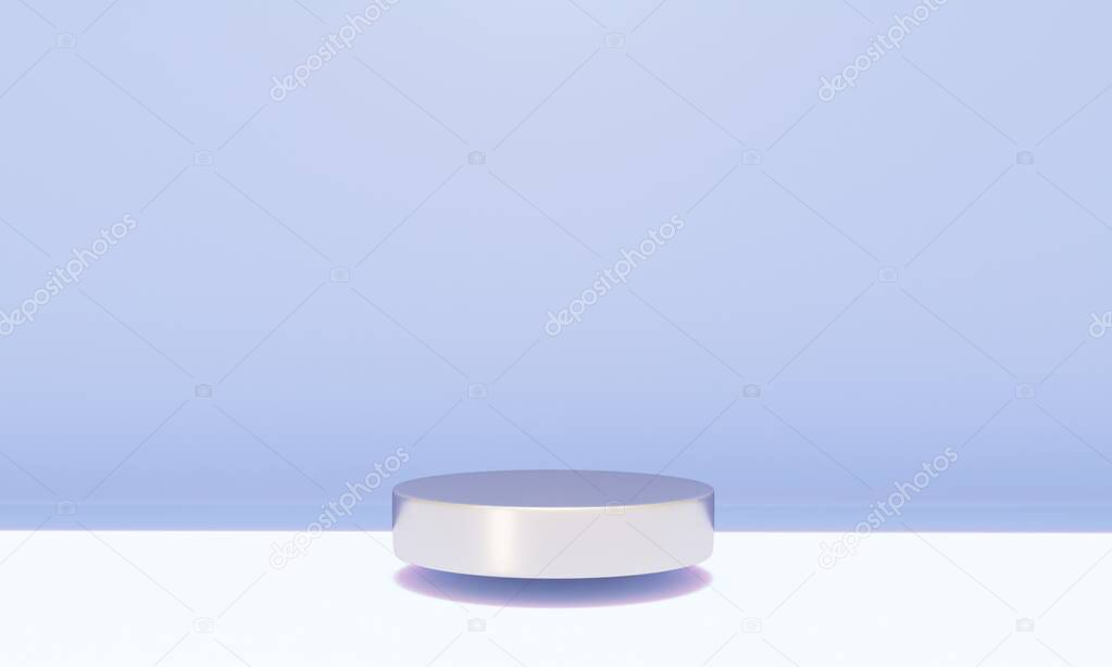 Scene with podium for mock up presentation in pastel color and minimalism style with copy space, 3d render abstract background design