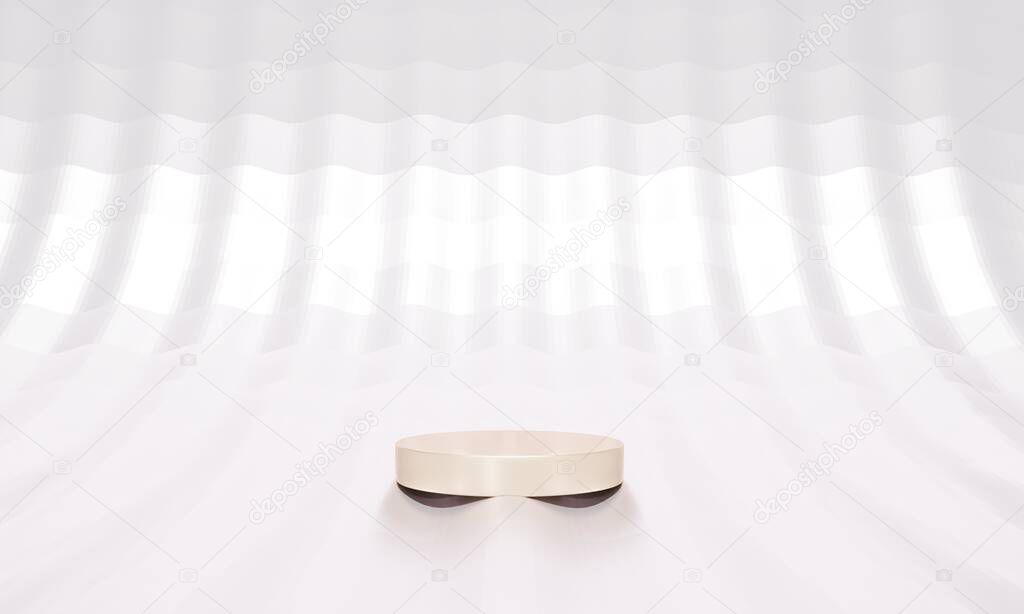 Scene with podium for mock up presentation in pastel color and minimalism style with copy space, 3d render abstract background design