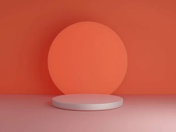 Pembe renkli sunum ve fotokopi alanı olan minimalizm tarzıyla podyum sahnesi, 3d soyut arkaplan tasarımı