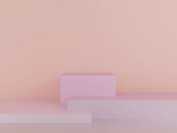 Escena Con Podio Para Maqueta Presentación Color Rosa Estilo Minimalista — Foto de Stock