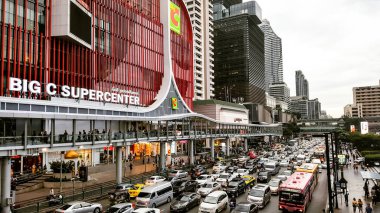 Trafik sıkışıklığı-Ratchaprasong Bangkok, Tayland