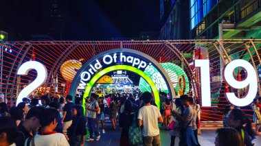  Yeni yıl 2019 kutlama içinde Bangkok, Tayland