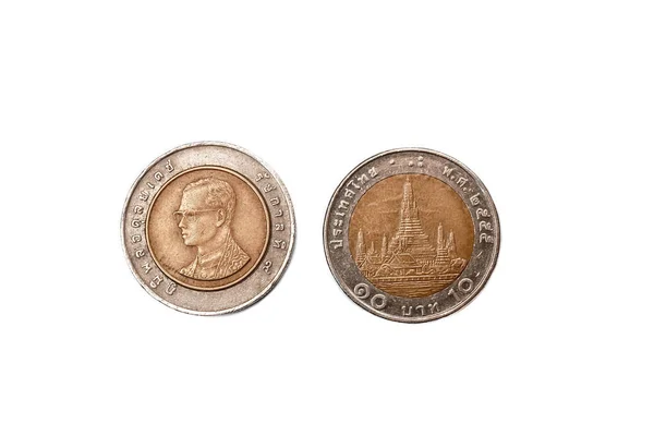 Yakın yukarı Tayland 10 Baht Coin para birimi — Stok fotoğraf