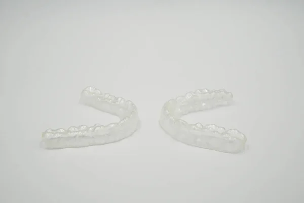 Clear retainer teeth, it's a equipment for orthodontist — Stock Photo, Image