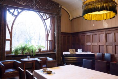 Moscow, Rusya Federasyonu - 16 Şubat 2019 - Ryabuşinskiy Mansion Maksim Gorki Evi-Müzesi
