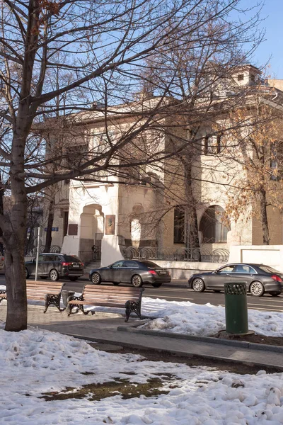 Moskova, Rusya - 16 Şubat 2019. Ryabuşinskiy konak Moskova Malaya Nikitskaya sokakta