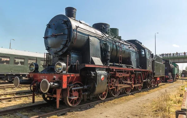 Vintage Steam Engine Train Sunny Day — Stock Photo, Image