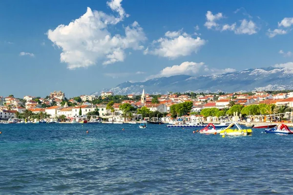 Вид Город Новалья Остров Паг Хорватия Европа — стоковое фото