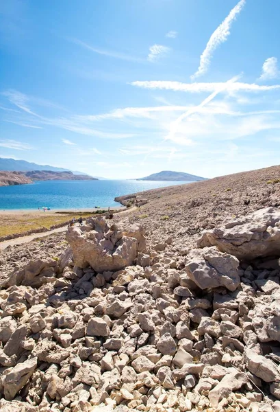 Rucica Uitzicht Het Strand Het Eiland Pag Kroatië Europa — Stockfoto