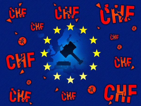 European Union court, verdict on CHF swiss currency loans news background — Stock Photo, Image
