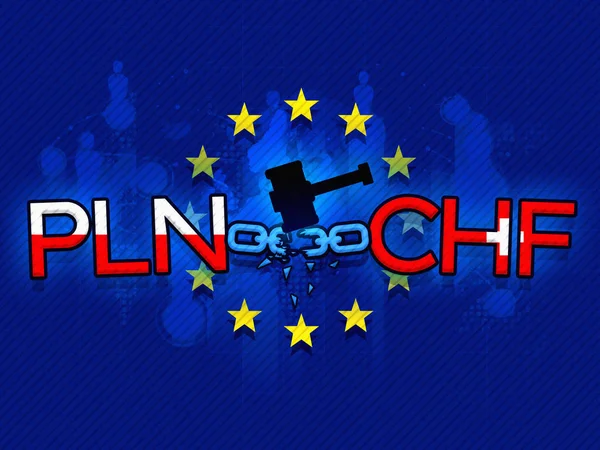 European Union tribunal verdict on PLN loans indexed to CHF, news background — Stock Photo, Image
