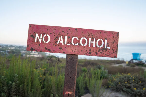 Kein Alkoholschild Strand — Stockfoto