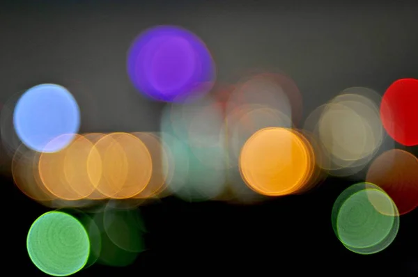 Sfondo Astratto Luci Bokeh Sfocate Colorate Sfondo Sfocato Notte — Foto Stock