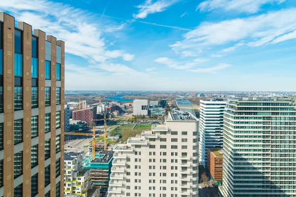 Modern skyline at the amsterdam south-axis, the financial district of the dutch capital