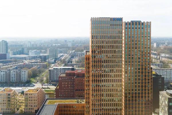 Modern skyline at the amsterdam south-axis, the financial district of the dutch capital