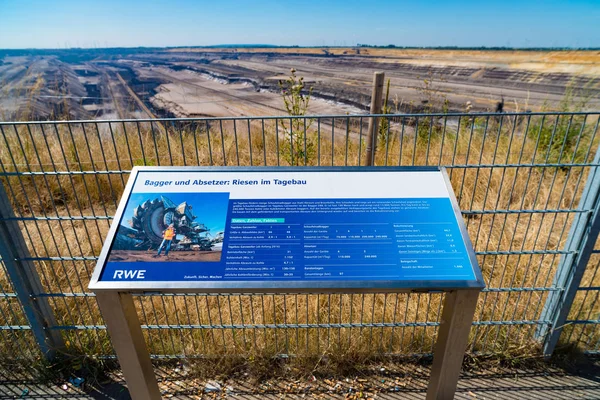 Hochneukirch Germany July 2018 Information Shield Garzweiler Brown Coal Mine — Stock Photo, Image