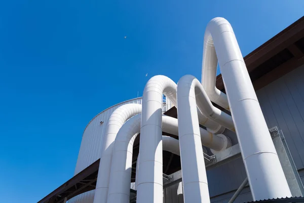 Group Pipes Coming Out Factory — Stock Photo, Image