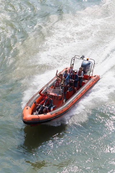 Rotterdam Nederland September 2017 Snelle Motorboot Met Toeristen Tijdens Dagen — Stockfoto