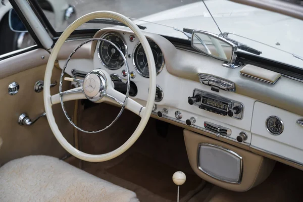 Nijverdal Netherlands September 2017 Steering Wheel Interior Vintage Mercedes Benz — Stock Photo, Image
