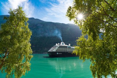 Geiranger Fiyordunda Yolcu Gemisi
