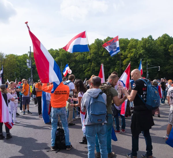 Berli Germany Ağustos 2020 Yüz Binlerce Insan Berlin Sokaklarında Covid — Stok fotoğraf