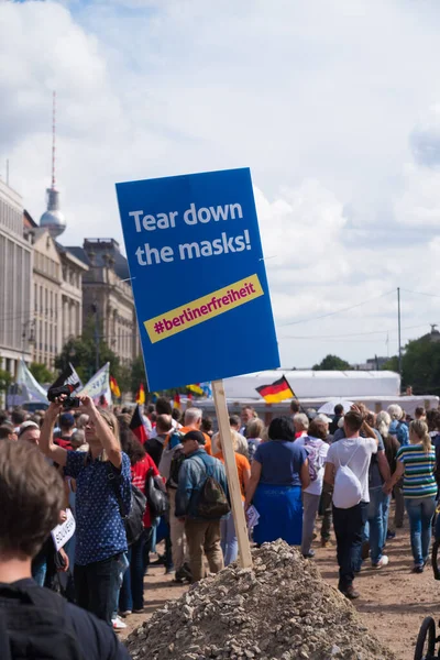 Berlin Allemagne Août 2020 Des Centaines Milliers Personnes Manifestent Dans — Photo