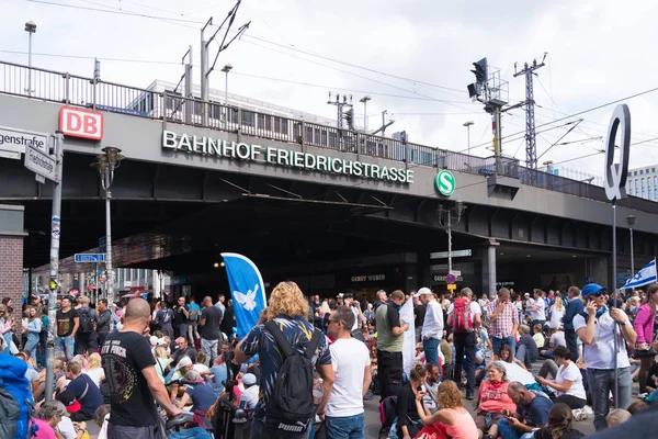 Berlín Německo Srpna 2020 Stovky Tisíc Lidí Demonstrují Ulicích Berlína — Stock fotografie