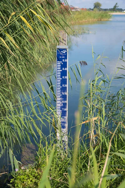 Livello Dell Acqua Metro Tra Canna Nei Paesi Bassi — Foto Stock